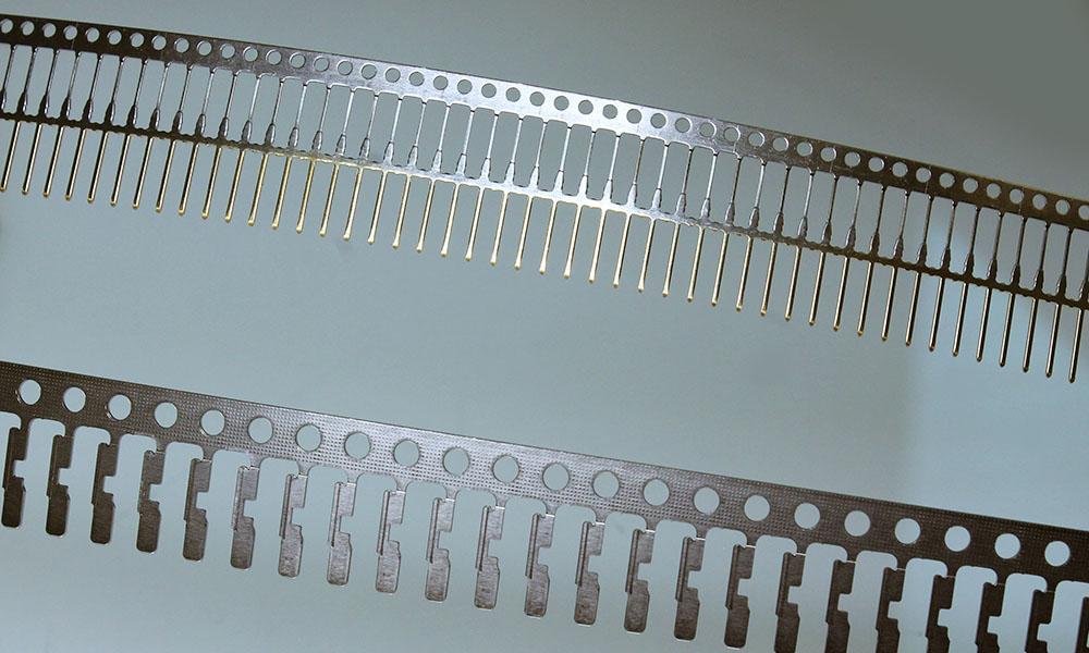 Controlled depth plated pins