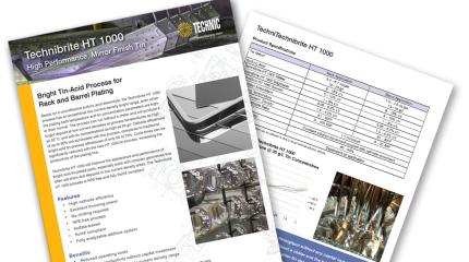 Bright Tin Acid Plating Process Rack and Barrel Applications Fact Sheet Technibrite HT 1000