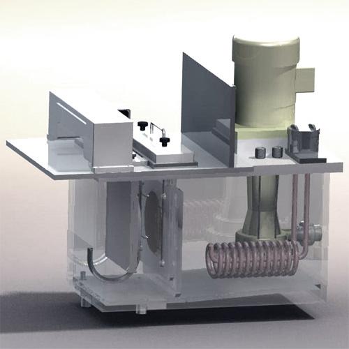 View of plating chamber with all essential components 