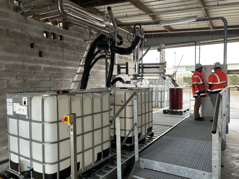 Loading of chemicals into new facility containments