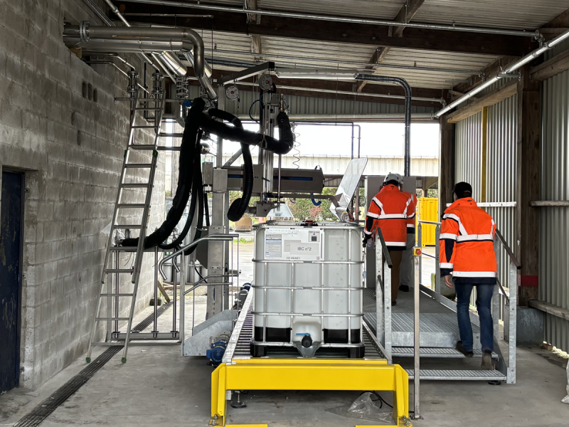 Loading of chemicals into new facility containments